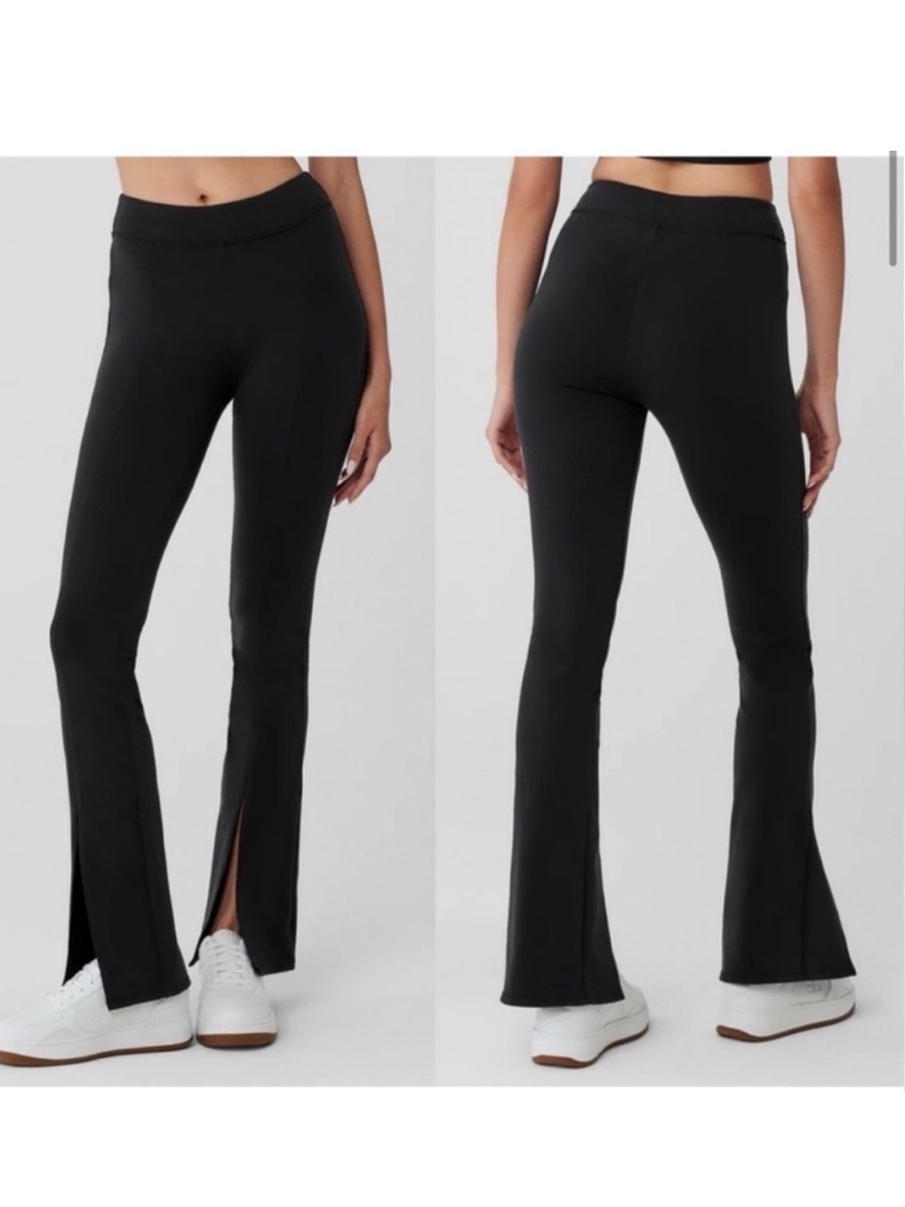 Alo Yoga Women’s Black Flare Leg Split Hem Pants